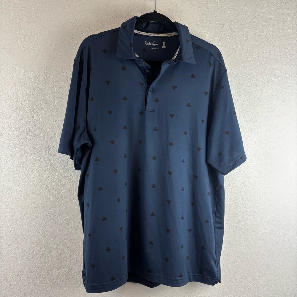 Walter Hagen Blue Golf Polo Shirt Spade Printed Casual